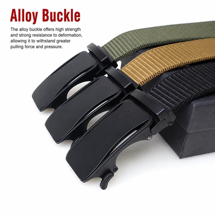 Mens Elastic Nylon Belt Stretch Work Belts With Toothless Automatic Alloy Buckle, Size: 125cm(Black) - Image 3