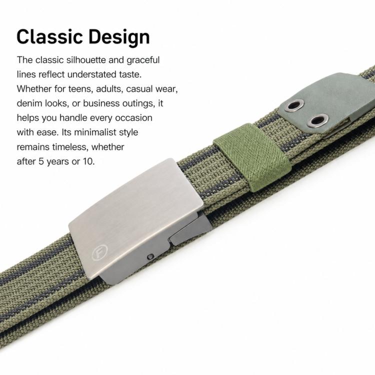 Mens Nylon Belt Casual Canvas Work Belts With Smooth Zinc Alloy Buckle, Length: 125cm(Khaki) - Image 5