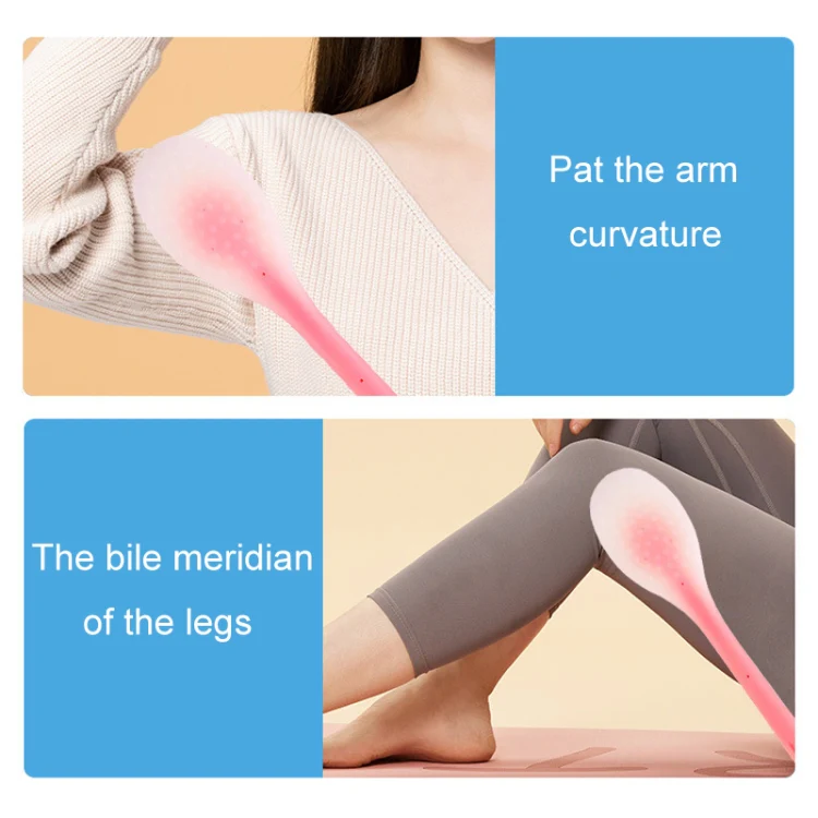 Meridian Points Gua Sha Patting Board Silicone Palm Massage Whacker, Style: Pink 38cm - Image 6