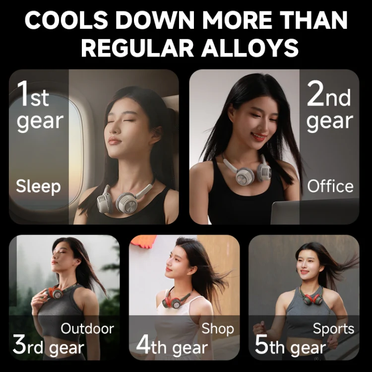 MF088 XINGLUO Neck Band Electric Fan(Green) - Image 9