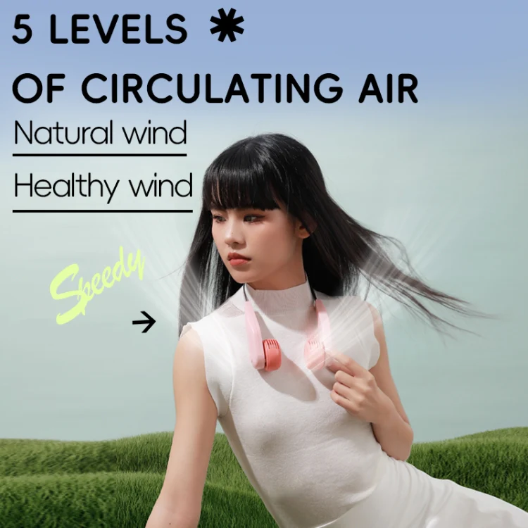 MF089 Speedy Neck Band Electric Fan(Pink) - Image 4