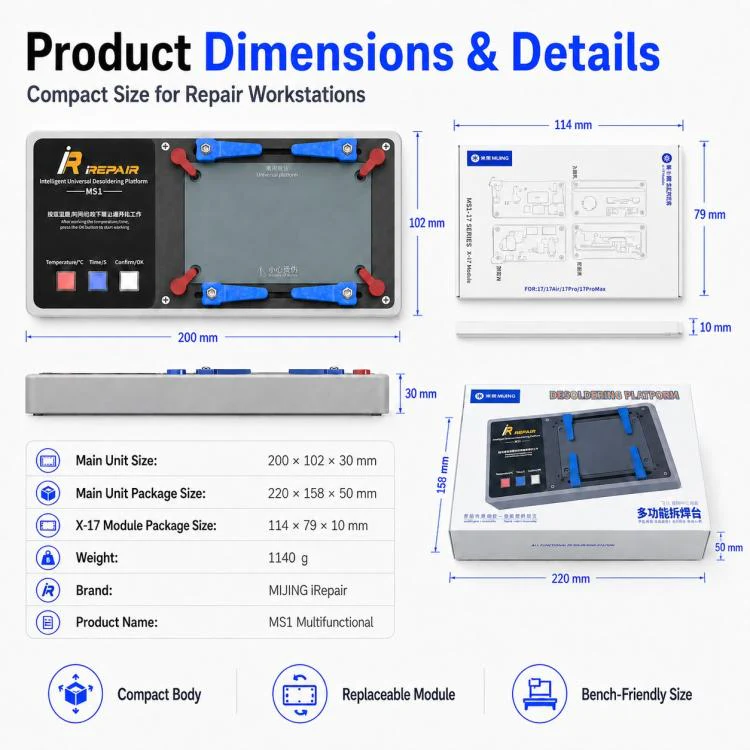Mijing MS1 Intelligent Desoldering Platform for iPhone X-17 Pro Max, Plug:US Plug - Image 7