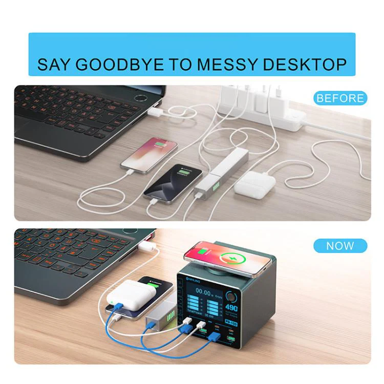 Mijing PD100 100W Multi-Port Smart Fast Charger Supports QC / PD Fast Charging & 15W Wireless Charging, Plug:EU Plug - Image 6