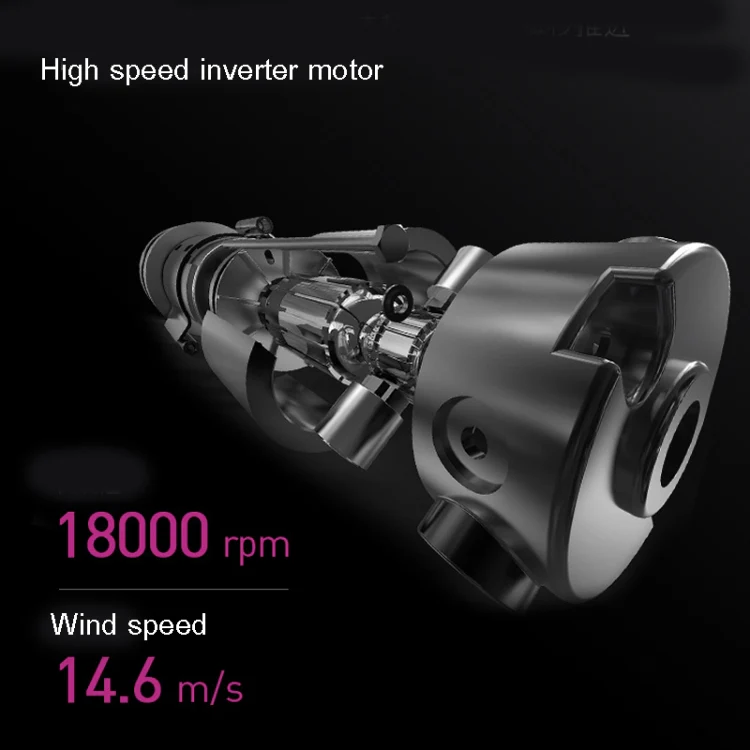 Mingge T1 T Style 1800W High-power Cold Hot Air Wind Fast Drying Folding Hair Dryer, Plug Type:EU Plug(Gray) - Image 6