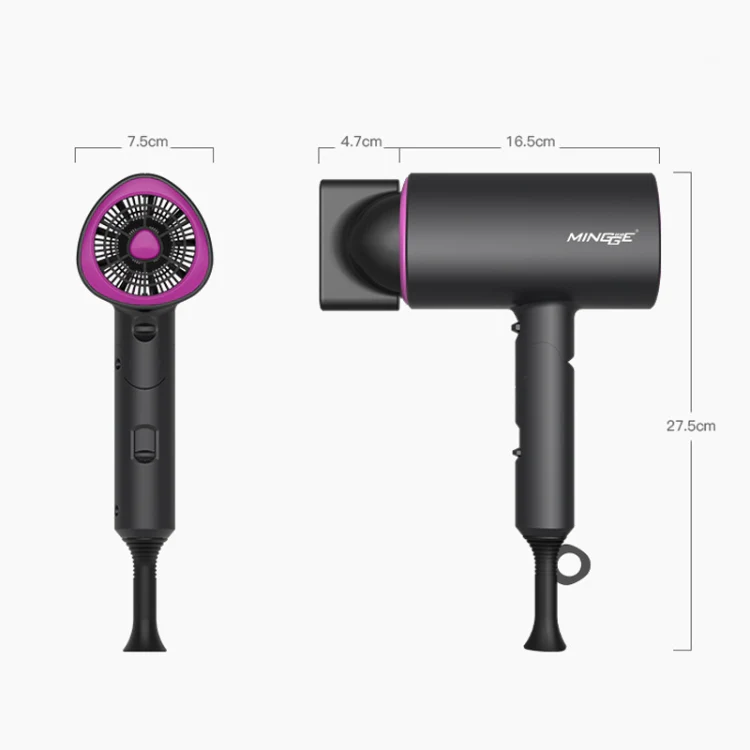 Mingge T1 T Style 1800W High-power Cold Hot Air Wind Fast Drying Folding Hair Dryer, Plug Type:EU Plug(White) - Image 3