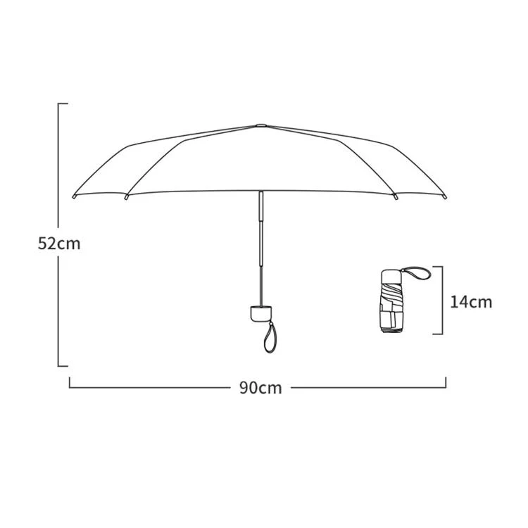 Mini 6-Fold Sun Umbrella Dual-Use UV Protection Parasol For Rain & Shine, Spec: With Box(Blue) - Image 6