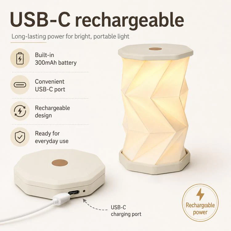 Mini Foldable Rotating Paper LED Lantern Night Light(Forest Leaf) - Image 5