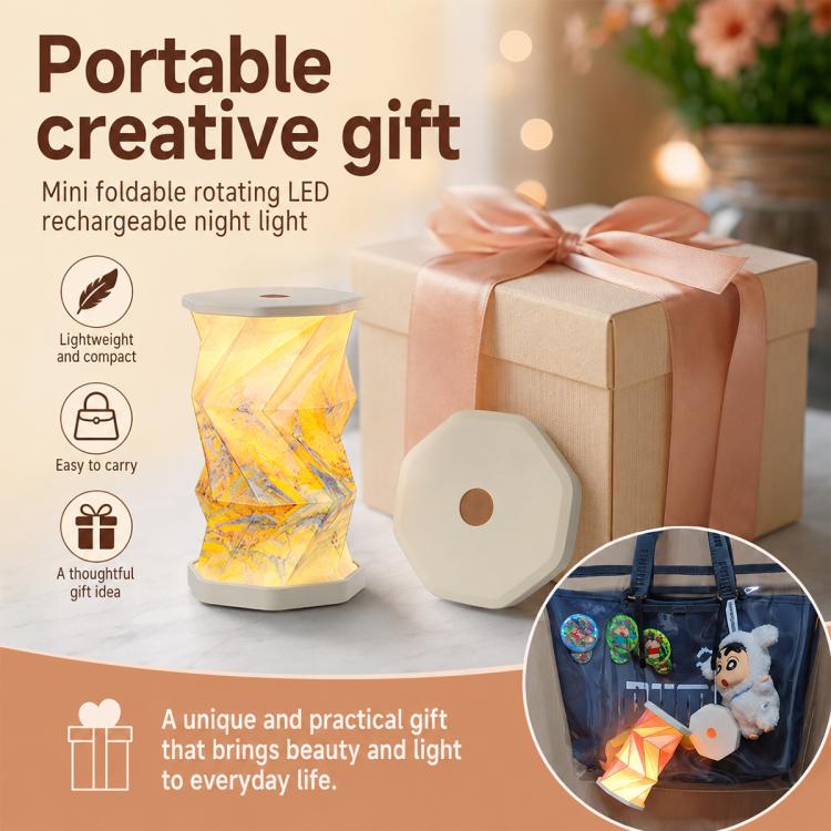 Mini Foldable Rotating Paper LED Lantern Night Light(Forest Leaf) - Image 8