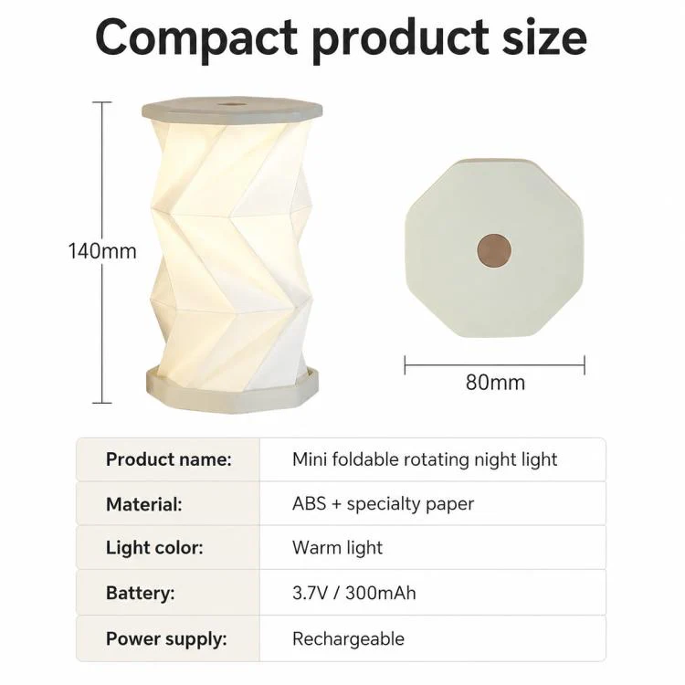 Mini Foldable Rotating Paper LED Lantern Night Light(Starry Night) - Image 11