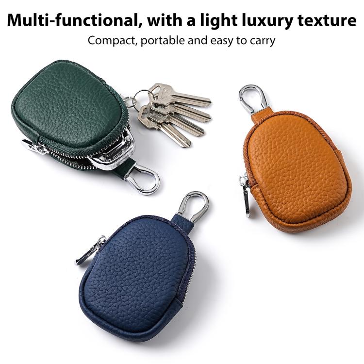 Mini Genuine Leather Earphone Data Cable Coin Bag(Black) - Image 2