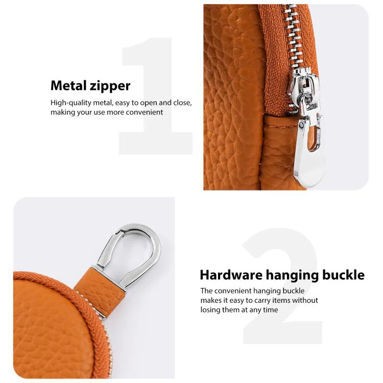 Mini Genuine Leather Earphone Data Cable Coin Bag(Black) - Image 8