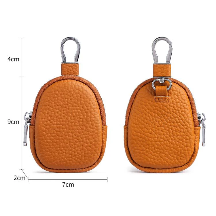 Mini Genuine Leather Earphone Data Cable Coin Bag(Dark Green) - Image 10