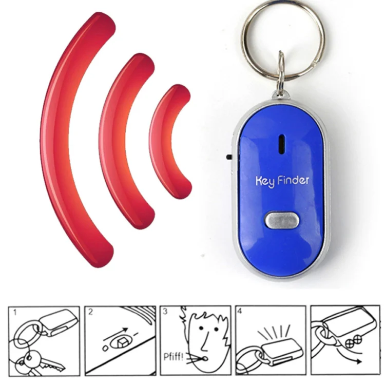 Mini LED Whistle Key Finder Flashing Beeping Remote Lost Keyfinder Locator Keyring for children(blue) - Image 6