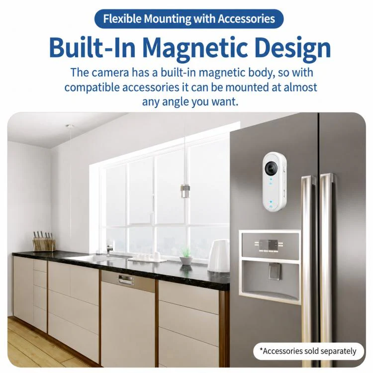 Mini Magnetic Action Camera 1080P Wearable Body Cam With Wi-Fi App, EIS, Spec: Car Kit - Image 5