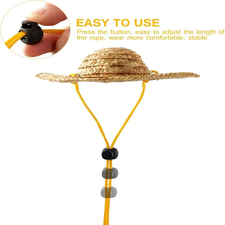 Mini Pet Straw Hat Cat Dog Birthday Party Sun Visor Hat, Size: L 16cm - Image 3