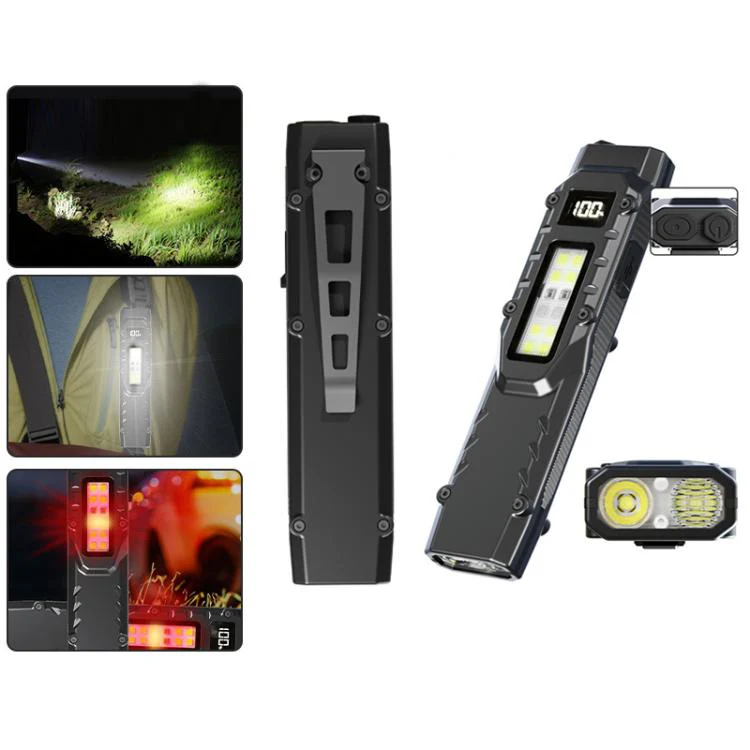 Mini Portable Self-Defense Three-Light Source Flashlight With Pen Clip(DT007) - Image 2