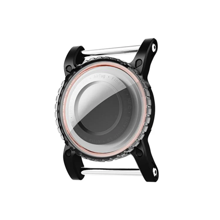 Mini Steel Anti-lost Waterproof Transparent Protective Cover For AirTag 1st Gen / 2nd Gen(Black)