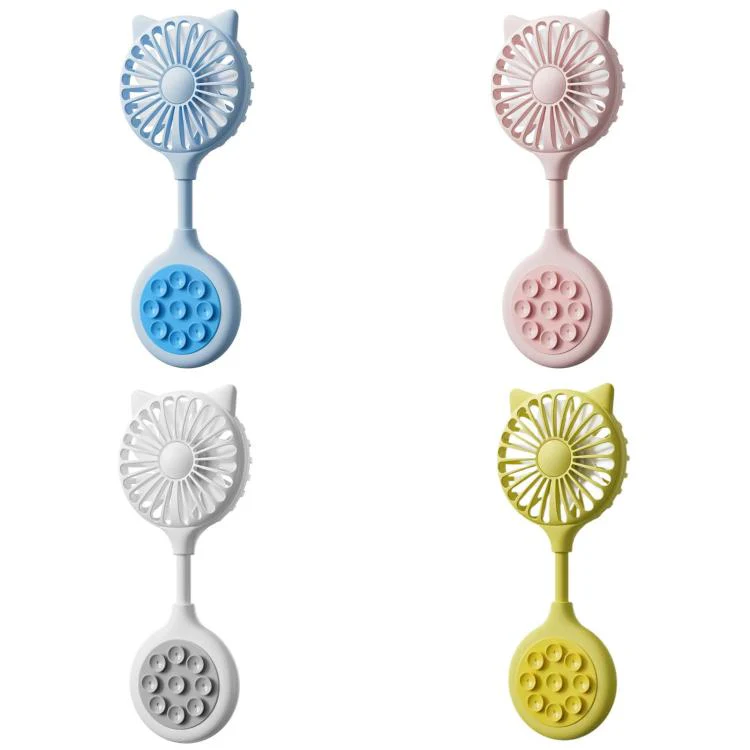 Mini Suction Cup Fan USB Rechargeable Desktop Portable Folding Fan(Blue) - Image 2