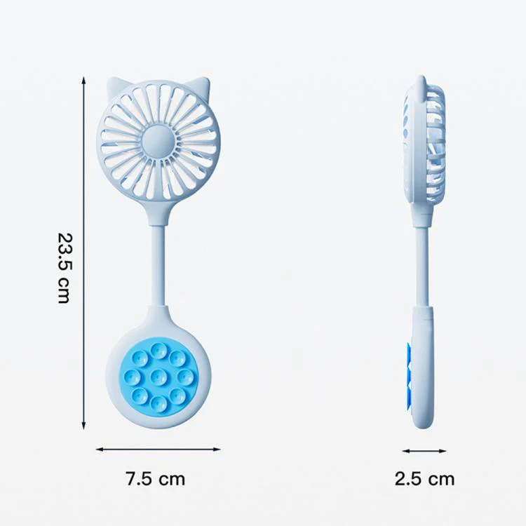 Mini Suction Cup Fan USB Rechargeable Desktop Portable Folding Fan(Pink) - Image 3