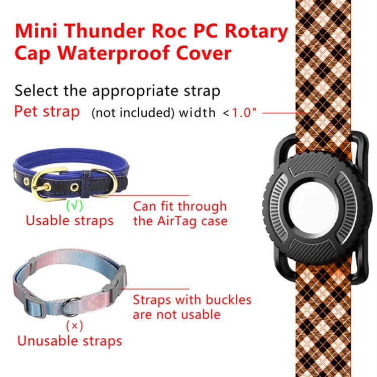 Mini Thunder PC Rotary Cap Anti-lost Waterproof Protective Cover For AirTag 1st Gen / 2nd Gen(Pink) - Image 6