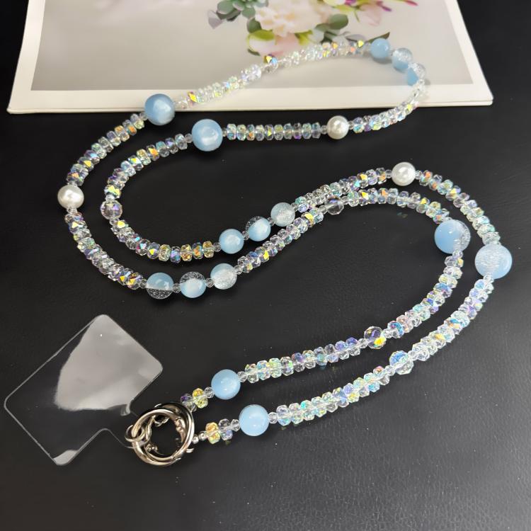 Misty Moonlight Beaded Crossbody Crystal Chain(Blue) - Image 4
