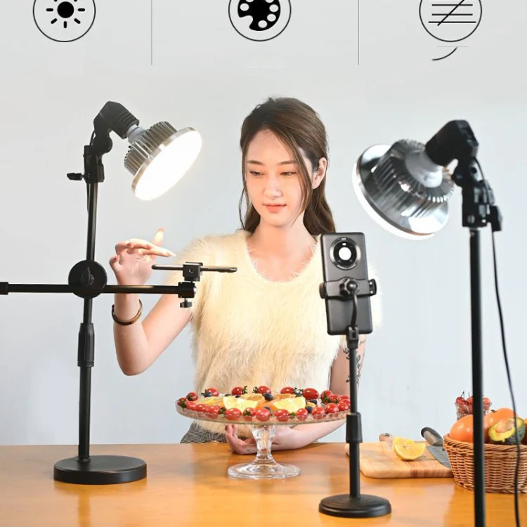 Mobile Phone Live Support Shooting Gourmet Beautification Fill Light Indoor Jewelry Photography Light, Style: 500W Mushroom Lamp + Tripod - Image 4