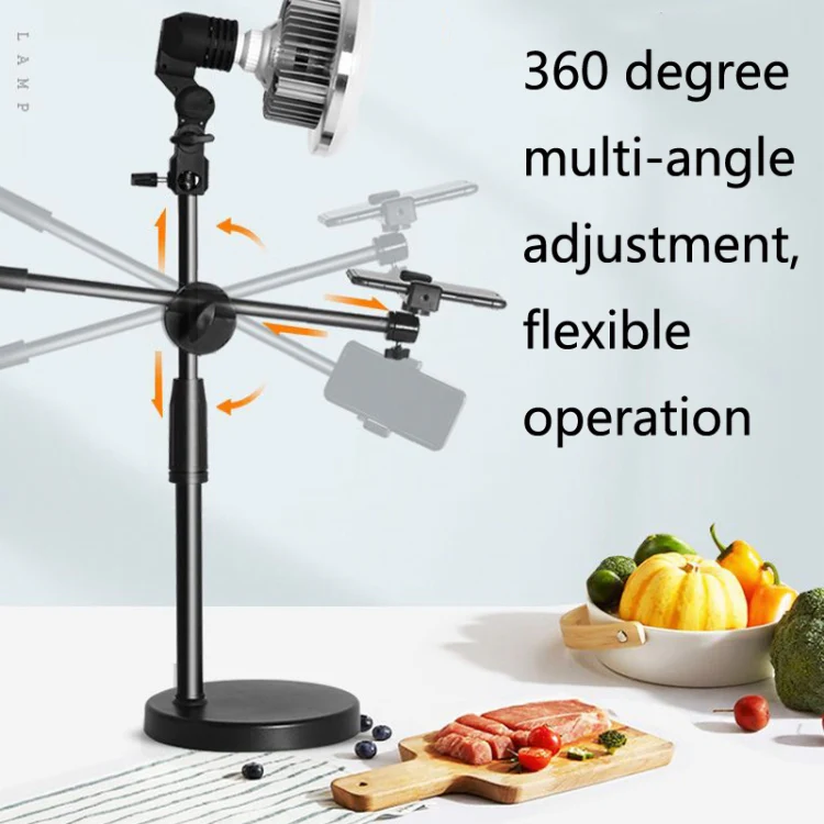 Mobile Phone Live Support Shooting Gourmet Beautification Fill Light Indoor Jewelry Photography Light, Style: 700W Mushroom Lamp + Stand + Overhead Stand - Image 3