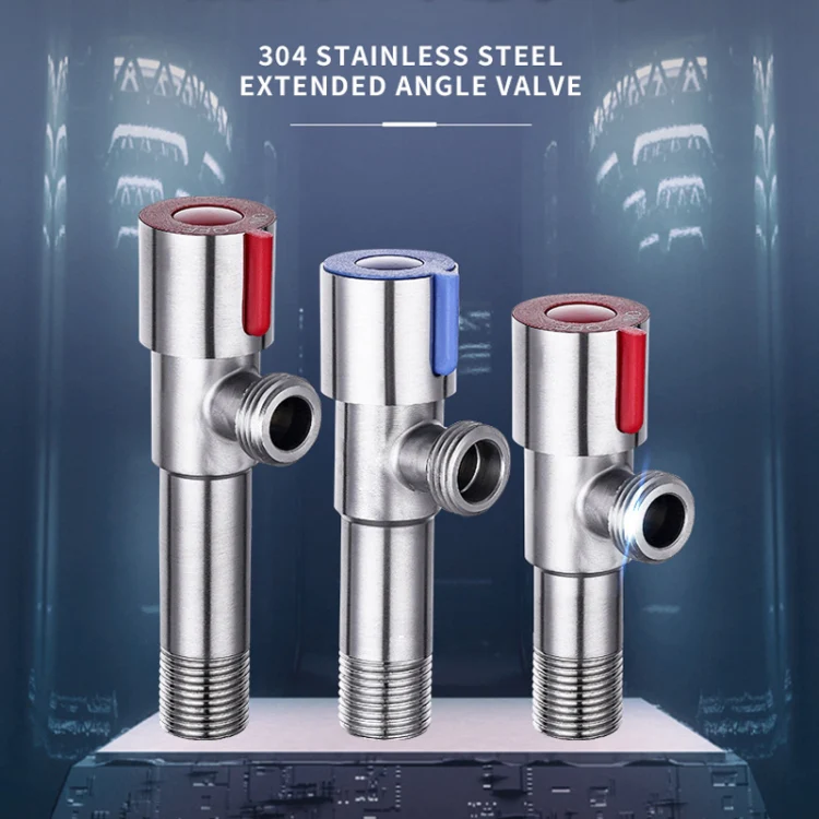 Model D 304 Hexagonal Stainless Steel Angle Valve Fine Copper Ceramic Valve Spool With Decorative Cover(Blue Logo Cold Water) - Image 2