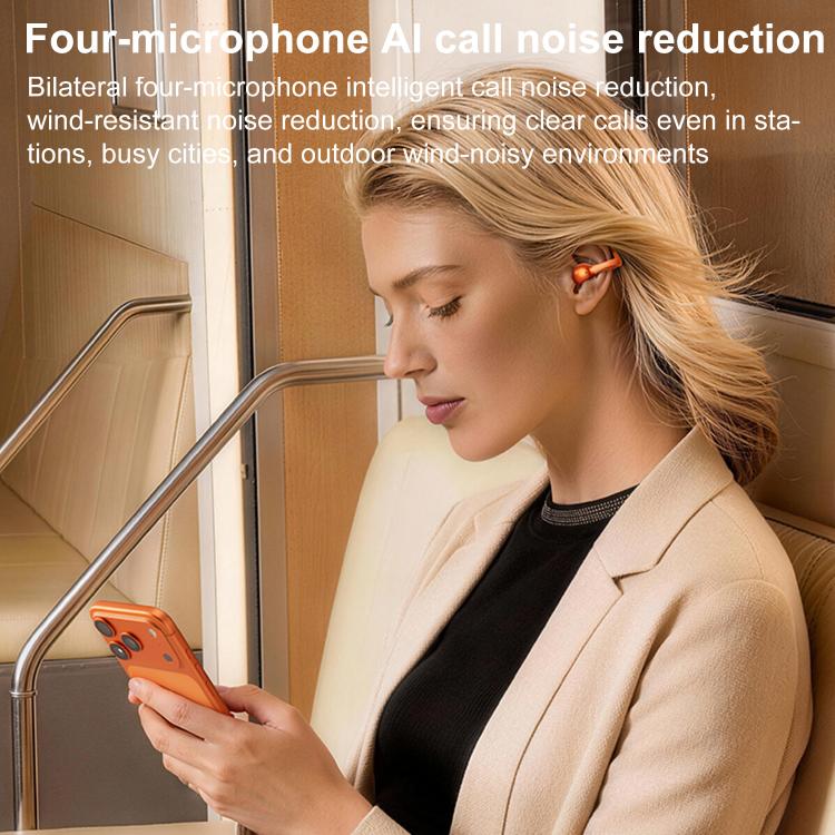 MOMAX 1-Vibe Clip M.IN.D True Wireless Clip Noise Reduction Bluetooth 6.0 Earphones(Orange) - Image 9