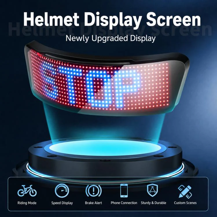 Motorcycle Helmet LED Full-Color Display Screen APP Controlled Riding Light Panel, Spec: 1500mAh - Image 2
