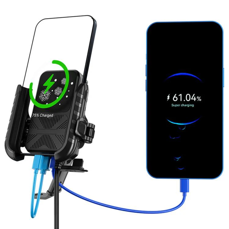 Motorcycle Semiconductor Cooling Heat Dissipation Phone Holder(Mirror Base)