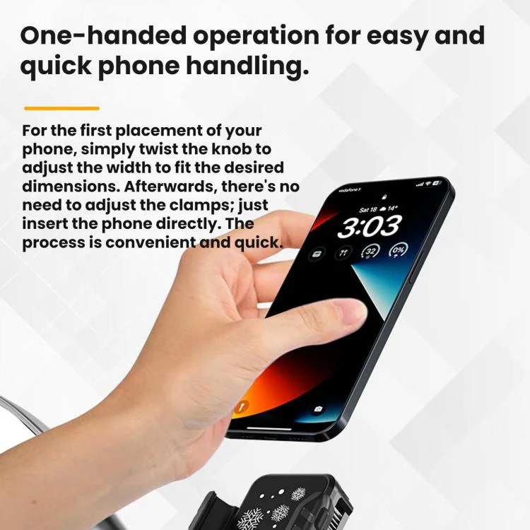 Motorcycle Semiconductor Cooling Heat Dissipation Phone Holder(Mirror Base) - Image 11