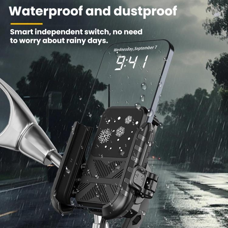 Motorcycle Semiconductor Cooling Heat Dissipation Phone Holder(Mirror Base) - Image 15
