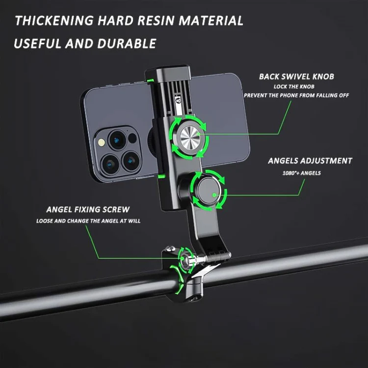 Motorcycle Spherical Compass Phone Holder, Handlebar without Light (Green) - Image 6