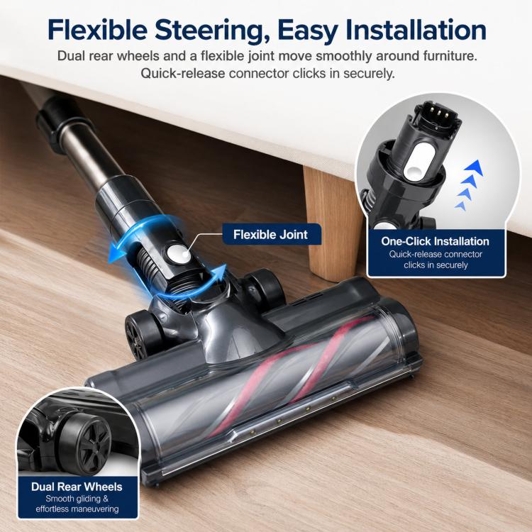 Motorized Floor Brush Head For INSE N5 / N5S / N5T / N3 / S6 and MOOSOO M8 Plus Vacuums Bristle Roller - Image 3