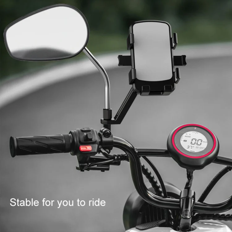 Mountain Road Bike Phone Holder Motorcycle Aluminum Alloy Riding Navigation Bracket, Model: Rearview Mirror Model - Image 6