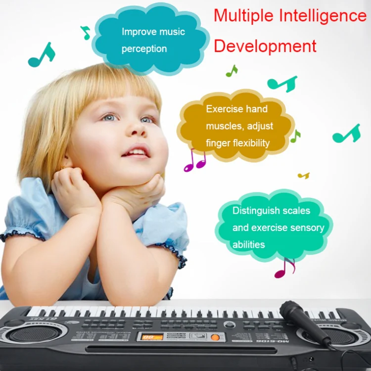MQ6106 61-Keys Multifunctional Electronic Organ Children Toy with Microphone, Spec: EU Plug - Image 5