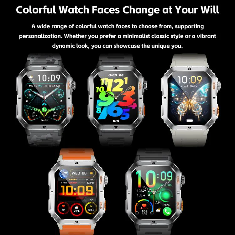 MT62 2.01-inch IPS Display Outdoor Adventures Smart Watch with 1000mAh Battery & Flashlight(Silver Orange) - Image 15