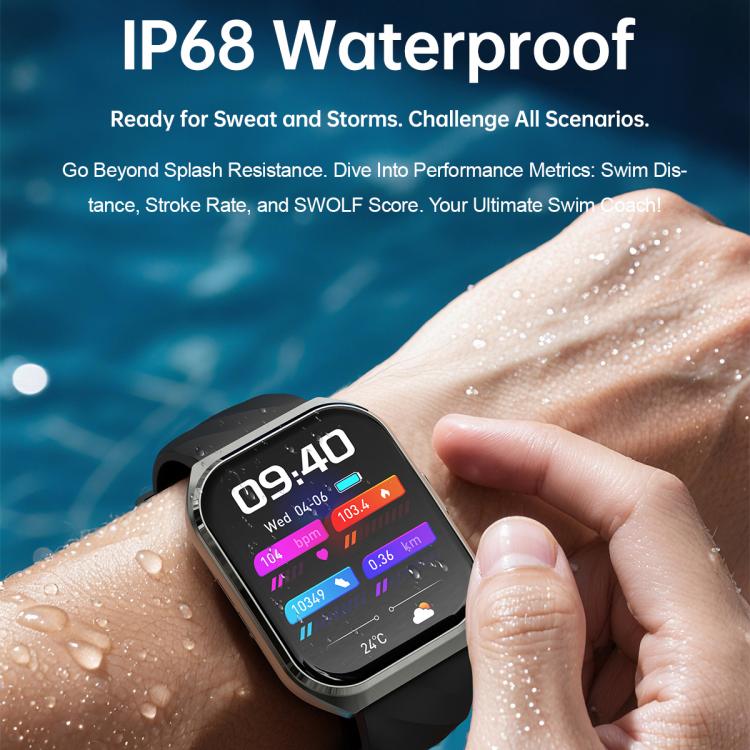MT66 1.83-inch IPS Curved Screen Smart Watch with 1000mAh Battery(Black Case Silicone Strap) - Image 15