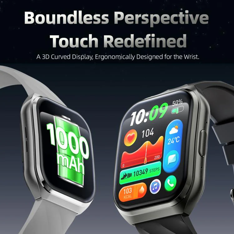 MT66 1.83-inch IPS Curved Screen Smart Watch with 1000mAh Battery(Black Case Silicone Strap) - Image 4