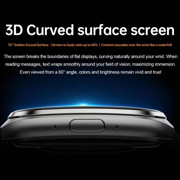 MT66 1.83-inch IPS Curved Screen Smart Watch with 1000mAh Battery(Black Case Silicone Strap) - Image 6