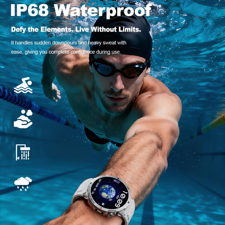 MT68 1.7-inch IPS Display Outdoor Adventures Smart Watch with 1000mAh Battery & Flashlight(Black Case Silicone Strap) - Image 14