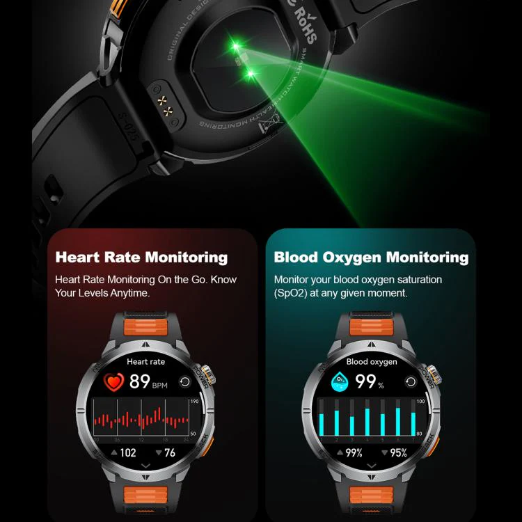MT68 1.7-inch IPS Display Outdoor Adventures Smart Watch with 1000mAh Battery & Flashlight(Black Case Silicone Strap) - Image 8