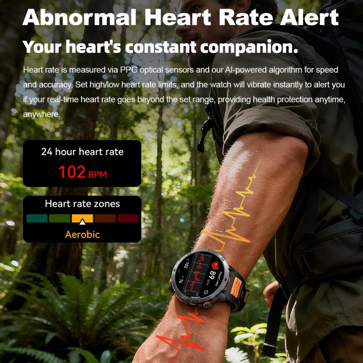 MT68 1.7-inch IPS Display Outdoor Adventures Smart Watch with 1000mAh Battery & Flashlight(Black Case Silicone Strap) - Image 9