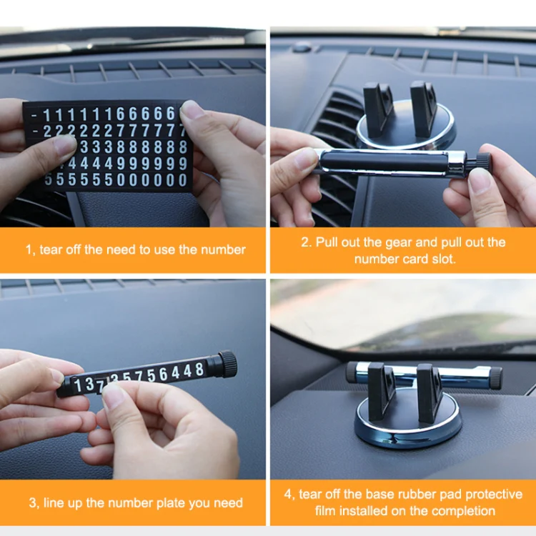 Multi-function Car Instrument Panel Mobile Phone Holder Temporary Parking Card(Gold) - Image 14
