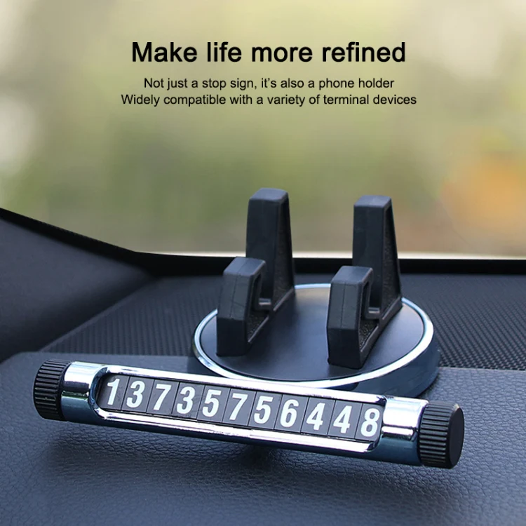 Multi-function Car Instrument Panel Mobile Phone Holder Temporary Parking Card(Gold) - Image 5