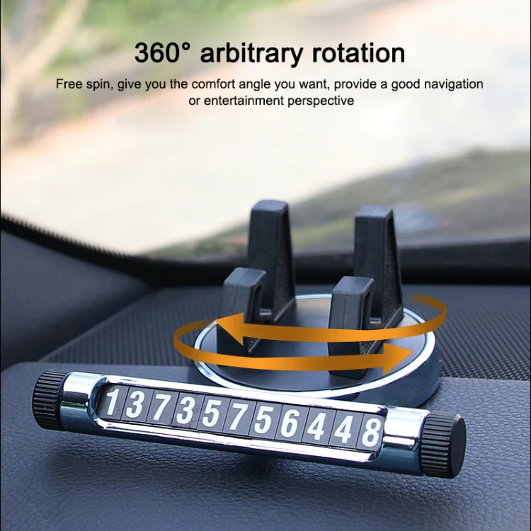 Multi-function Car Instrument Panel Mobile Phone Holder Temporary Parking Card(Gold) - Image 7
