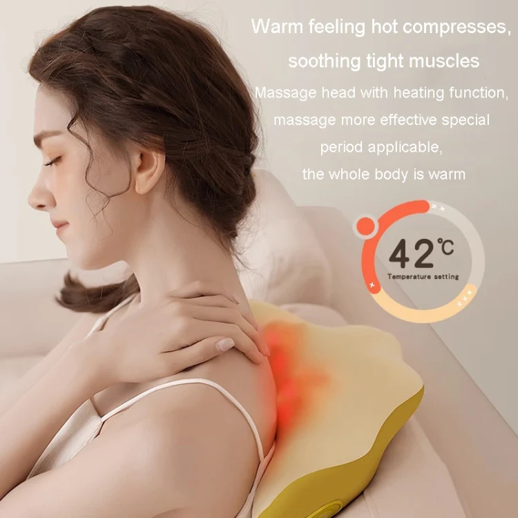 Multi-Function Lumbar Massager Car Cervical Hot Waist Massage Pillow, Specification: Charging Model Gray - Image 10