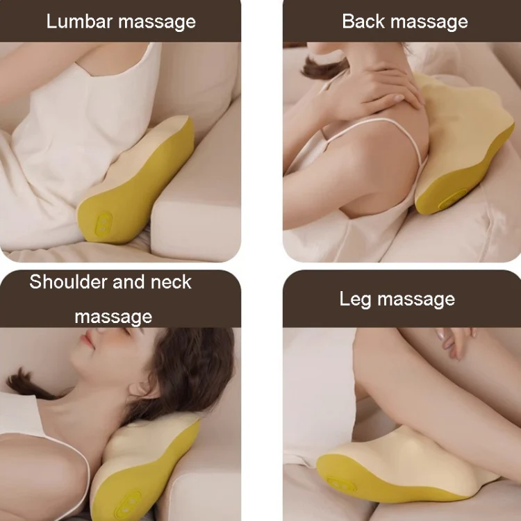 Multi-Function Lumbar Massager Car Cervical Hot Waist Massage Pillow, Specification: Charging Model Gray - Image 12