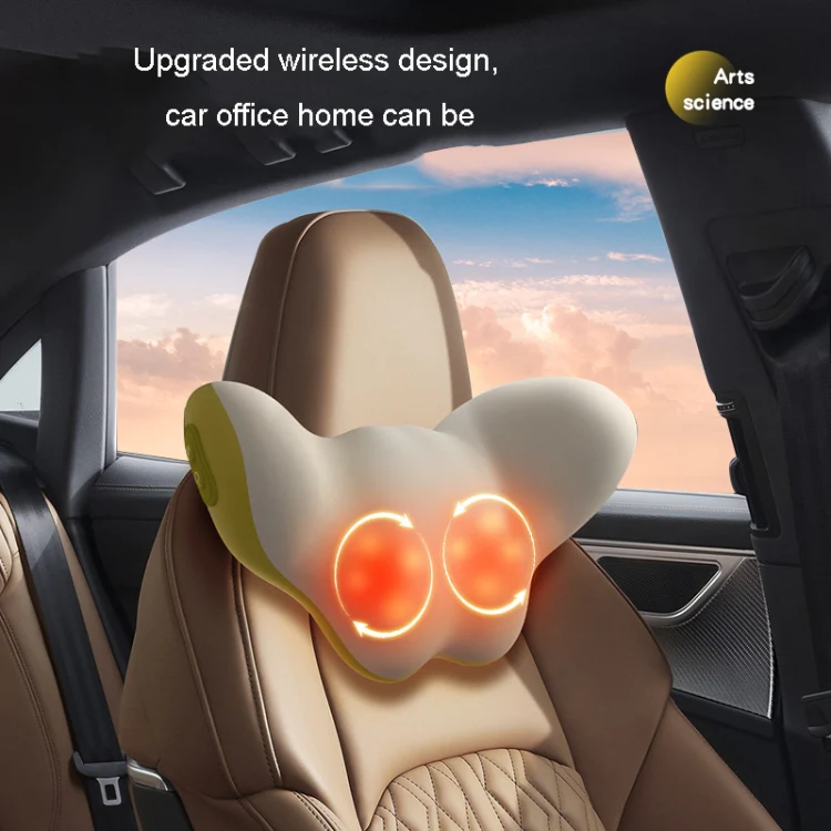 Multi-Function Lumbar Massager Car Cervical Hot Waist Massage Pillow, Specification: Charging Model Gray - Image 13